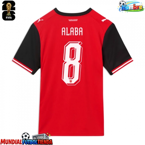 Camiseta Austria David Alaba #8 Primera Equipación Replica Mundial 2026 mangas cortas